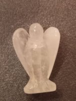 Angeli in pietra quarzo rosa