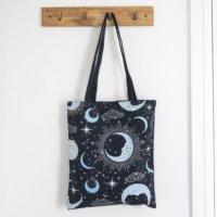 Borsa tote in policotone con Blue Moon