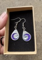 orecchini luna viola   pipistrello