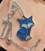 volpe della notte ciondolo con collana acciaio